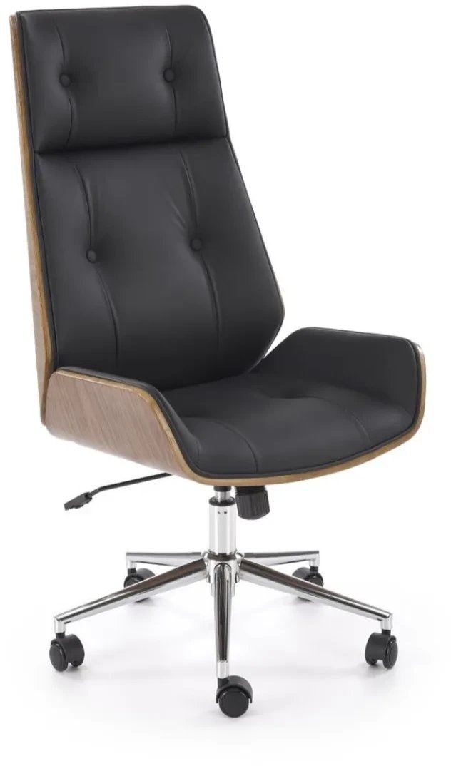 Fotel biurowy WEBSTER czarny/orzechowy HALMAR