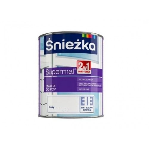 Śnieżka SUPERMAL Emalia do PCV biały 750ml