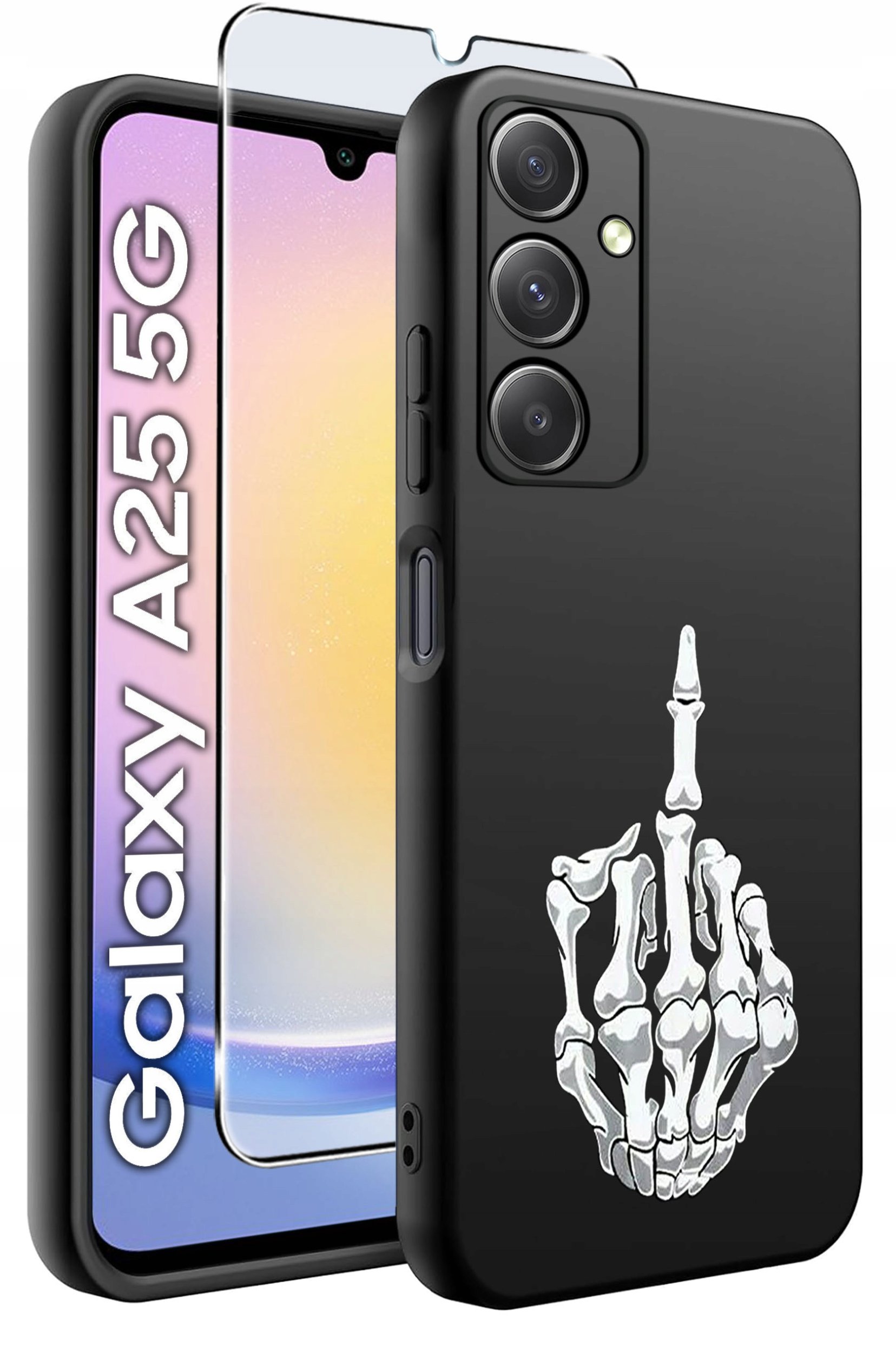 ETUI do Samsung A25 5G WZORY | SILIKONOWE MATT CASE + SZKŁO HARTOWANE 9H