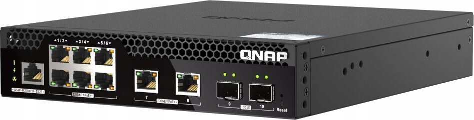 Switch Qnap QNAP QSW-M2106PR-2S2T, Managed, L2, 10G Ethernet (100/1000/10000), Power over Ethernet (PoE), Rack mounting, 1U