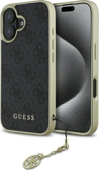 Guess Guess GUHCP16SGF4GGR iPhone 16 6.1" czarny/black hardcase 4G Charms Collection