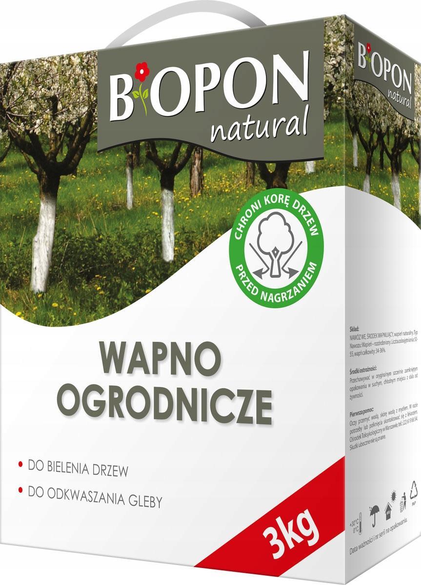 Biopon Wapno Ogrodnicze Do Bielenia i Odkwaszania 3kg Bio
