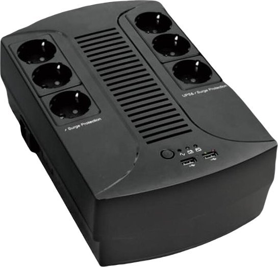 UPS EuroCase 4 gniazd czarny (EA200PLUS-850VA-EVO)