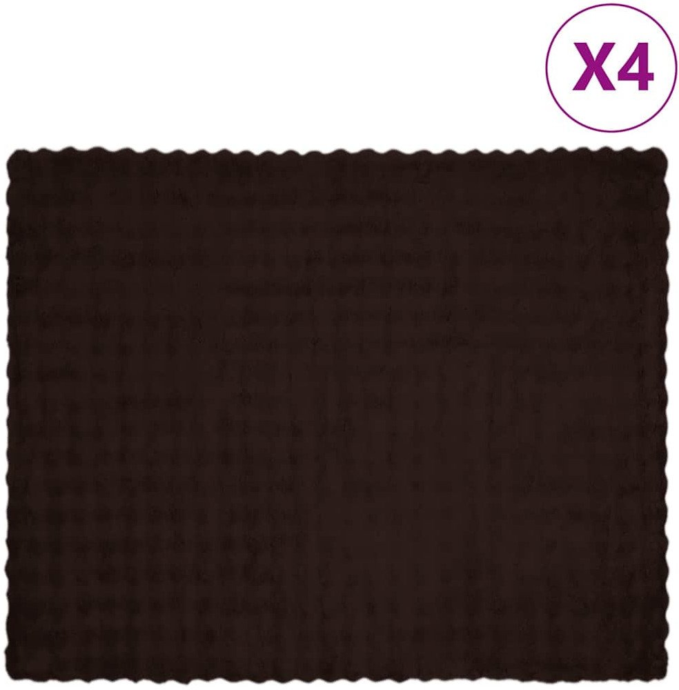 vidaXL Koc z futra sztucznego królika 4 pcs Camel 130 x 150 cm