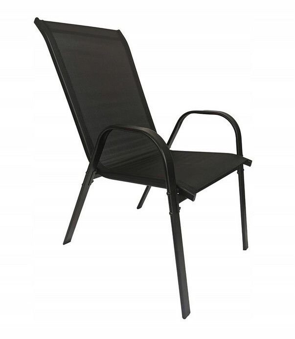 Krzesło ogrodowe Minorka2 metalowe na balkon i taras czarne