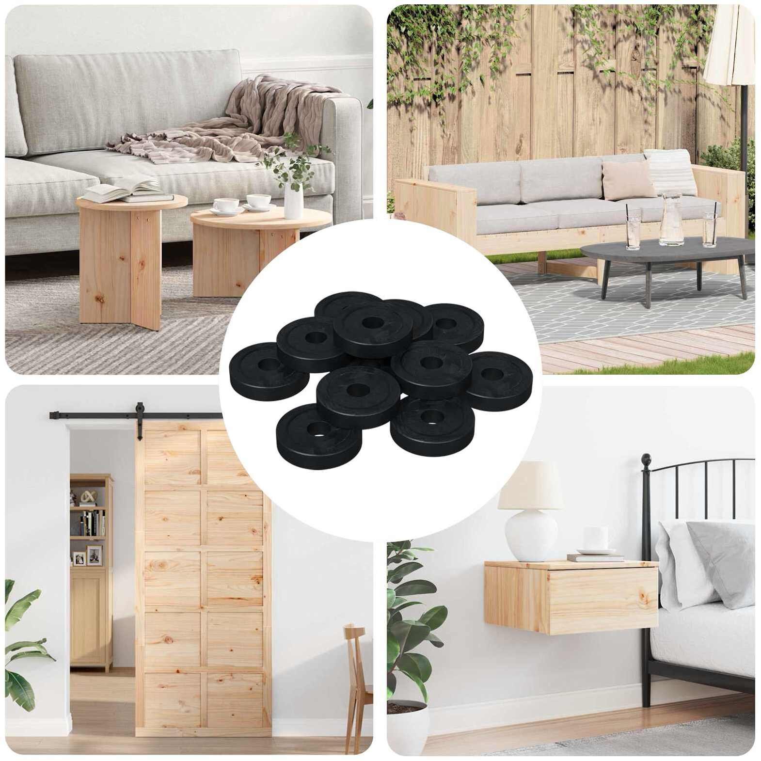 vidaXL odpowiedni do podkładki płaskiej 12 pcs Czarny 15 x 4 x 3 mm