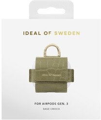 Słuchawki - Ideal of Sweden Etui na słuchawki Flo AirPods Bag Gen 3 Sage Croco