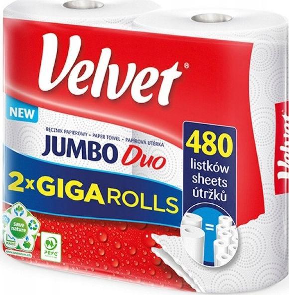 Velvet Ręcznik VELVET JUMBO DUO 2 rolki 2warstwy 2x240listków