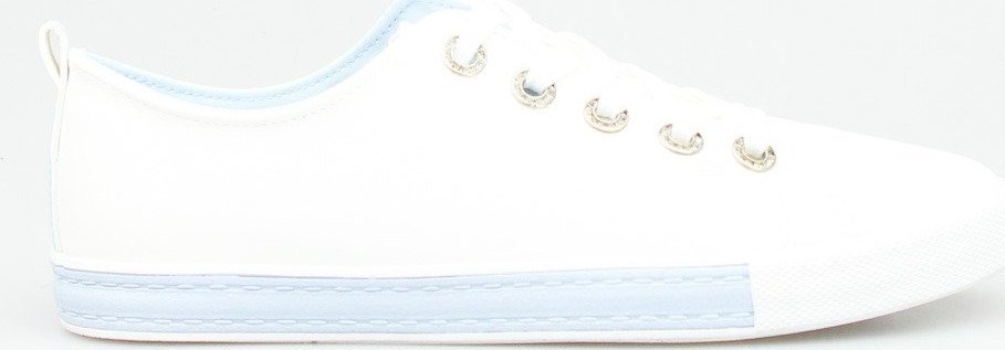 Seastar Tenisówki z ozdobnymi oczkami białe niebieskie-38