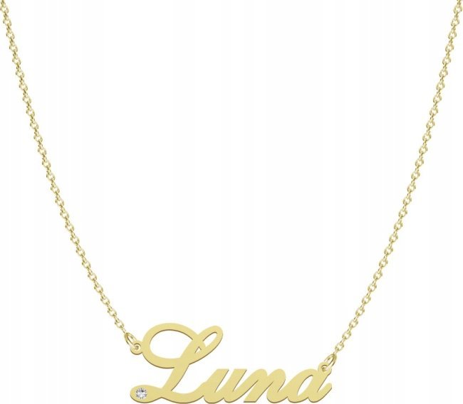 Radziszewska Jewellery Pozłacany Naszyjnik z imieniem LUNA Dedykacja