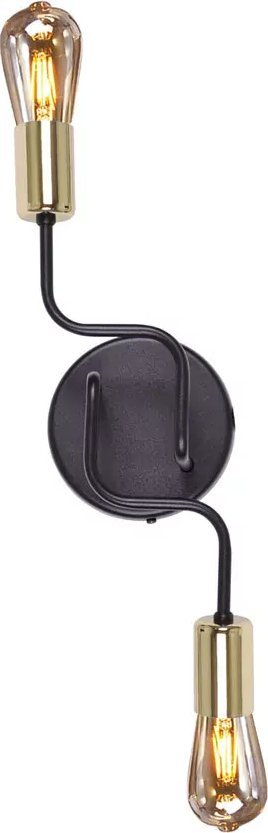 Kinkiet Lumes Czarny podwójny kinkiet loftowy - S832-Pira