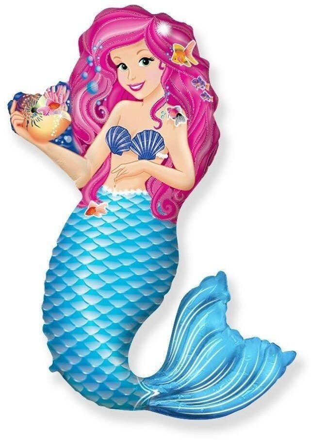 Balon foliowy 61cm Syrenka z muszlą