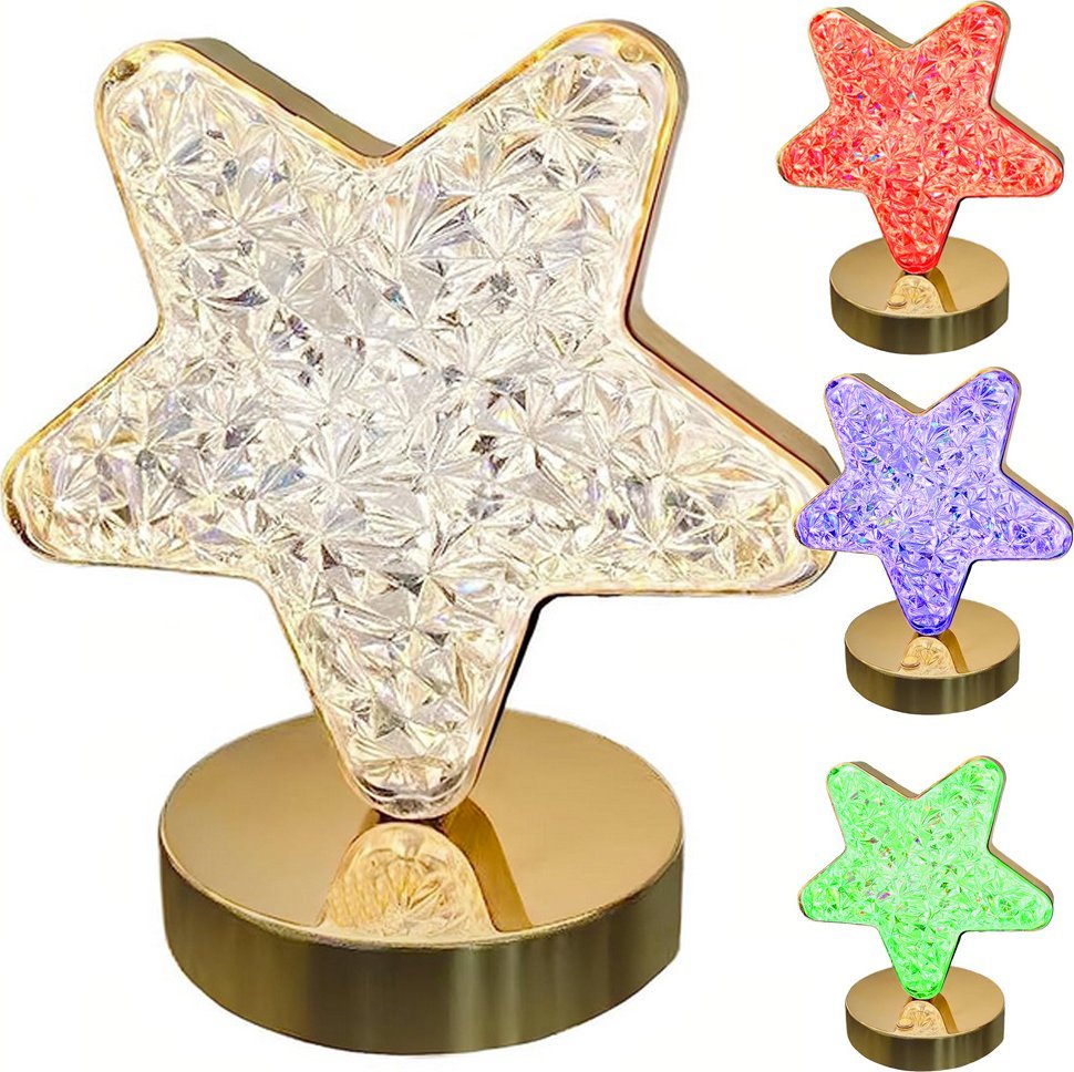 Lampka biurkowa Verk Lampka nocna stołowa gwiazda kryształ led rgb usb Lampka nocna stołowa gwiazda kryształ led rgb usb