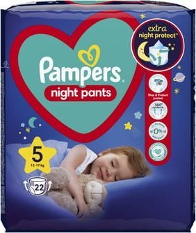 Pampers Pieluchomajtki Night Pants 5, 12-17 kg, 22 szt.