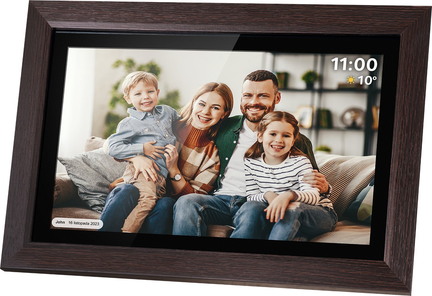 Ramka cyfrowa Kruger&Matz Cyfrowa ramka Kruger&Matz na zdjęcia FRAMEO Wi-Fi 15" drewniana ramka