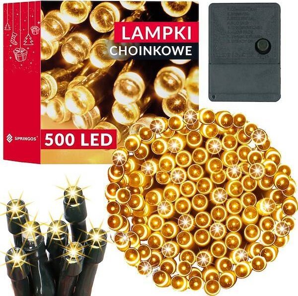 Lampki choinkowe Springos Lampki choinkowe 500 Led biały ciepły 34,5 m oświetlenie świąteczne UNIWERSALNY