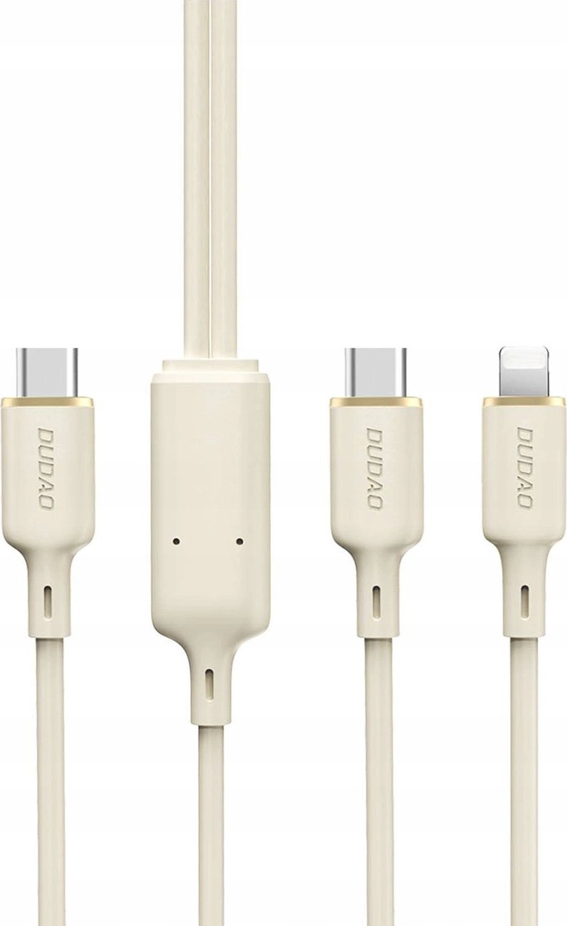 Kabel USB Dudao USB-C - USB-C + Lightning 1.2 m Beżowy (DDA335)