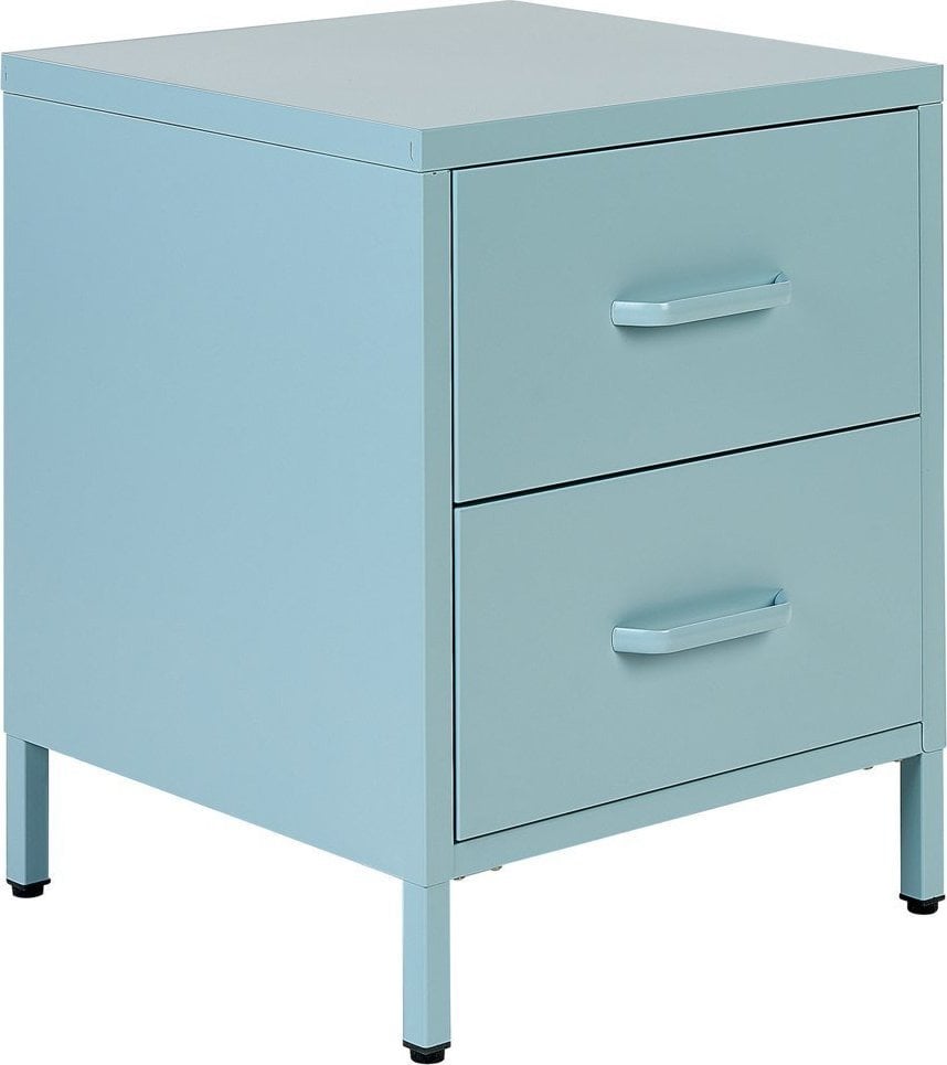 Beliani Szafka nocna metalowa jasnoniebieska MALAVI