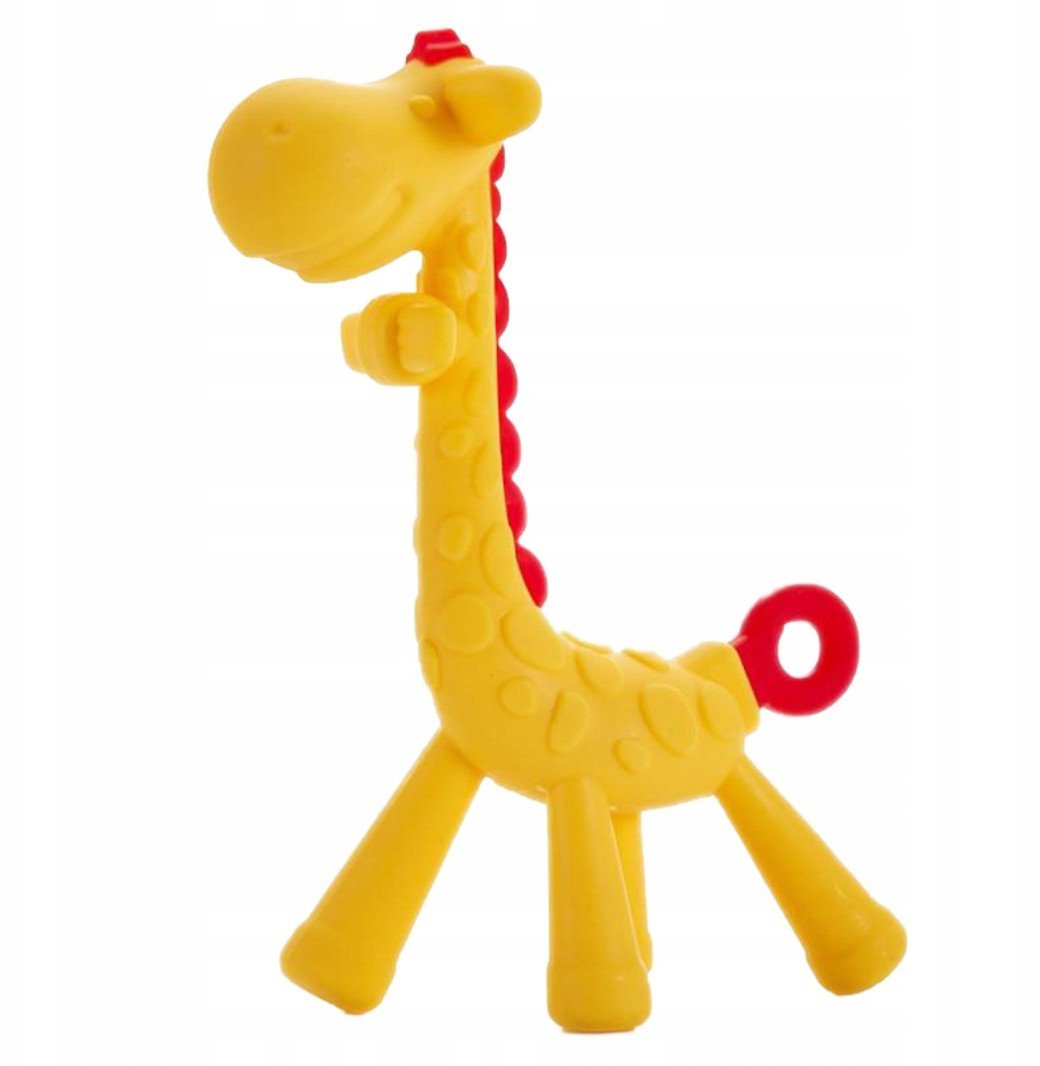 8041 GRYZAK ŻYRAFA SILIKONOWY ŻÓŁTO-CZERWONA BL804