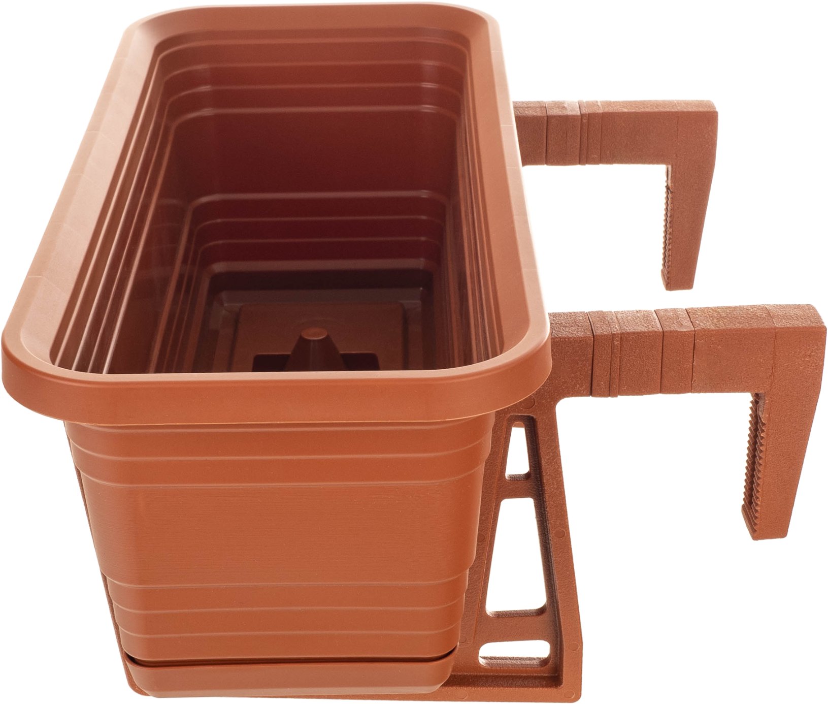 KADAX Skrzynka Balkonowa Doniczka Donica 40cm Uchwyty Podstawka Balkon Balustradę