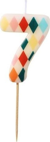 Świeczka urodzinowa 7 romby 5,5cm