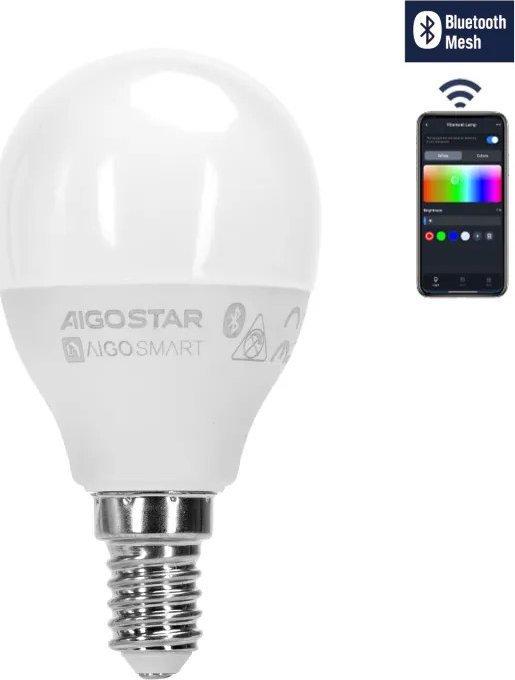 Aigostar Żarówka diodowa Bluetooth MESH G45 E14 6,5W RGB+CCT Żarówka diodowa Bluetooth MESH G45 E14 6,5W RGB+CCT