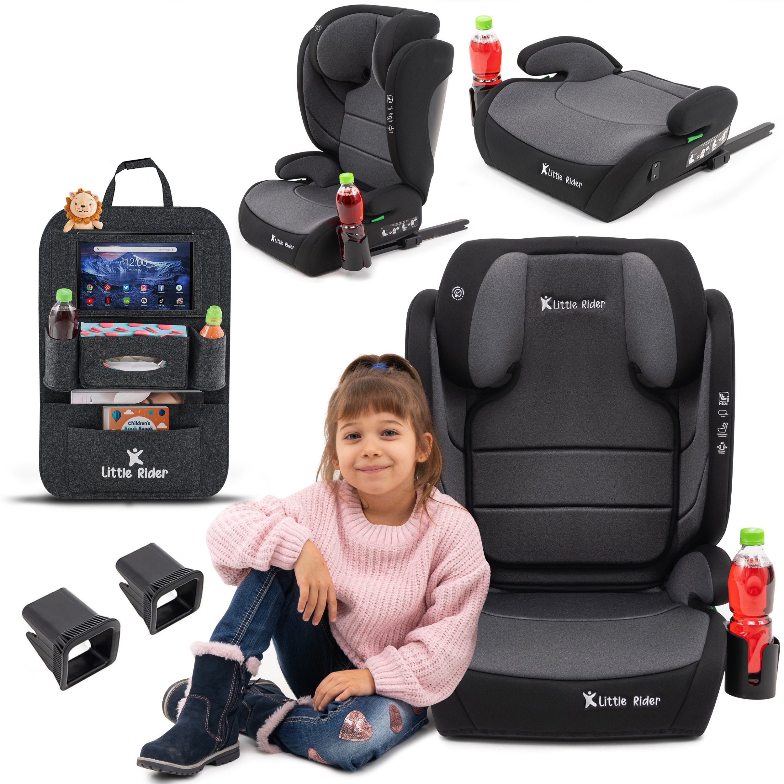 Fotelik samochodowy Monroe FOTELIK SAMOCHODOWY MODEL MATTEO SZARO-CZARNY R129 100-150 CM ISOFIX