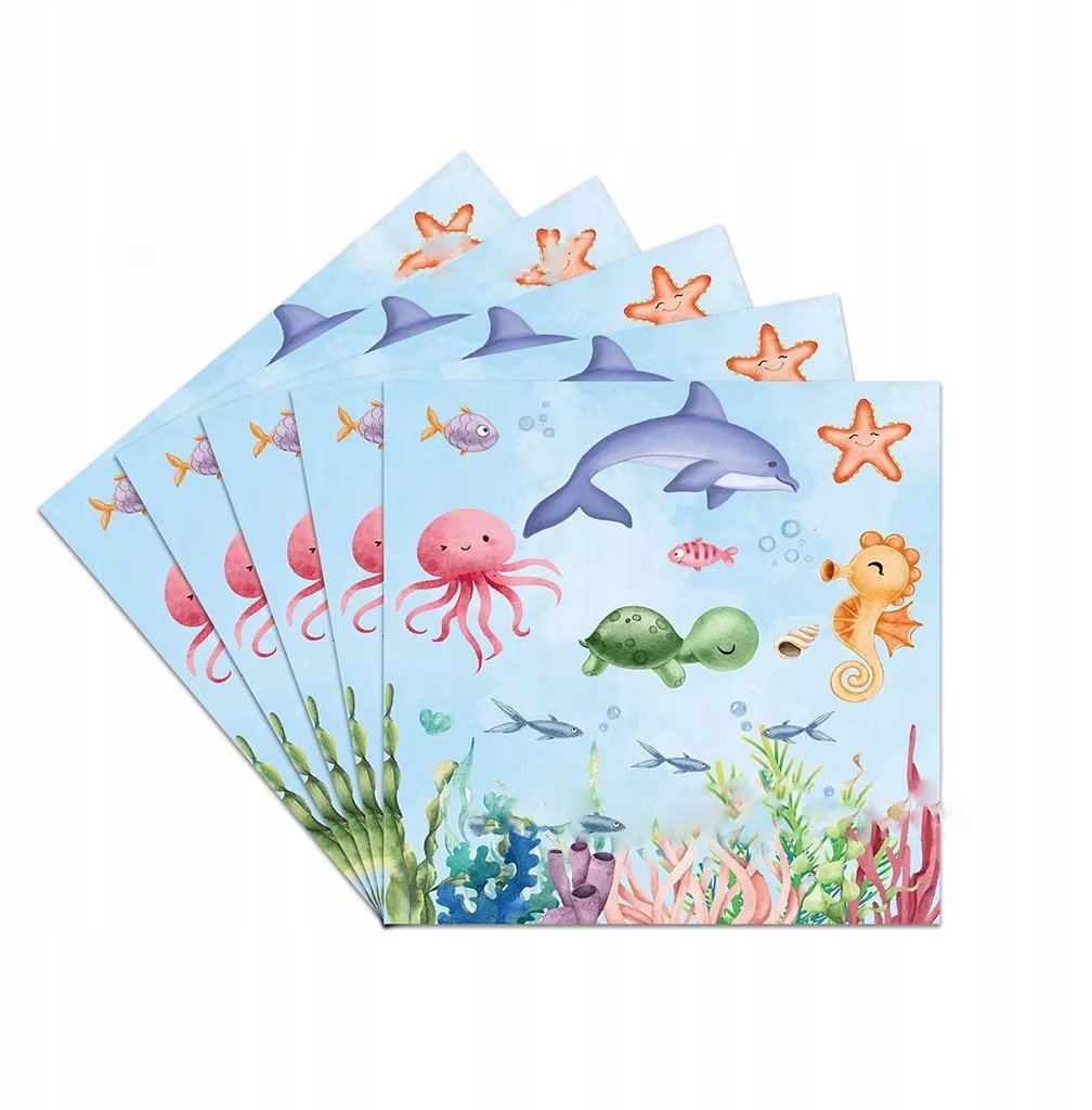 Serwetki Jednorazowe Morskie Happy Birthday URODZINY impreza 20 szt.