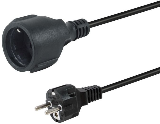 Equip Stromkabel CEE 7/7->CEE 7/3 St/Bu schwarz 1.80m