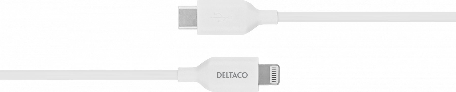 Kabel USB Deltaco USB-C - Lightning 1 m Biały (IPLH-451)