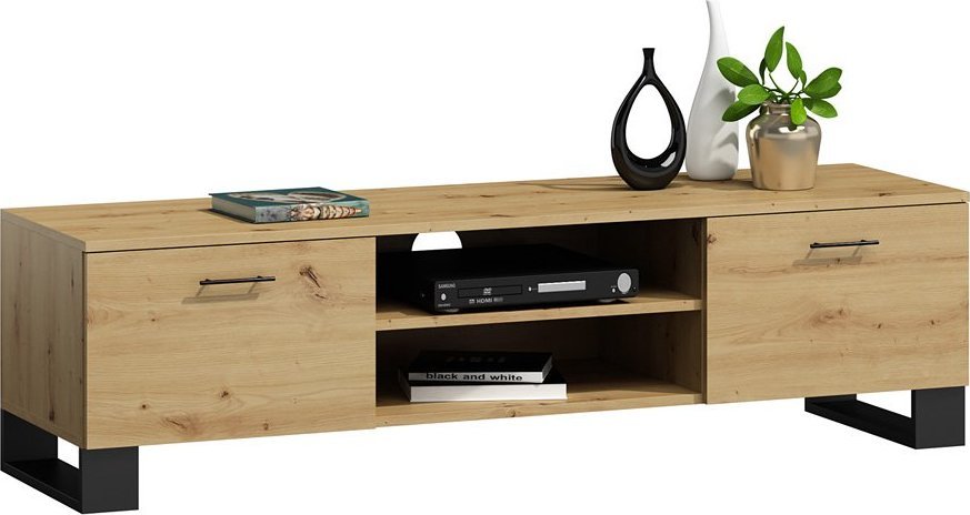 Elior Szafka RTV na czarnych nóżkach dąb artisan - Marus