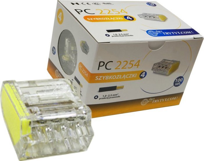 Szybkozłączka Trytyt Złączka samozaciskowa 4x2,5 PC 2254 100szt