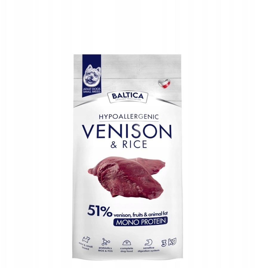 BALTICA NUTRACEUTIC Hypoallergenic Venison & rice XS/S 3kg