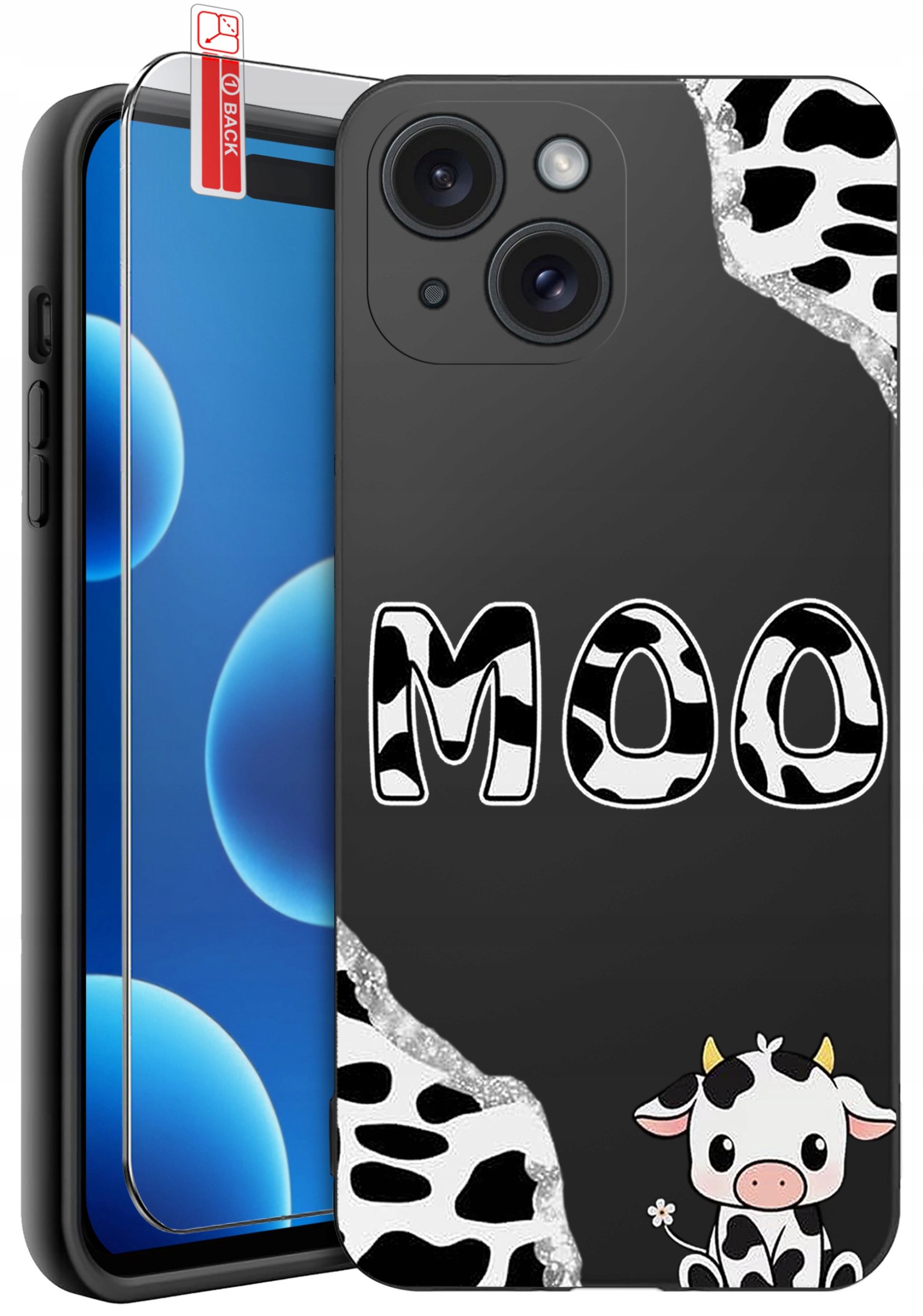 ETUI do iPhone 15 | WZORY | SILIKONOWE MATT CASE + SZKŁO 9H