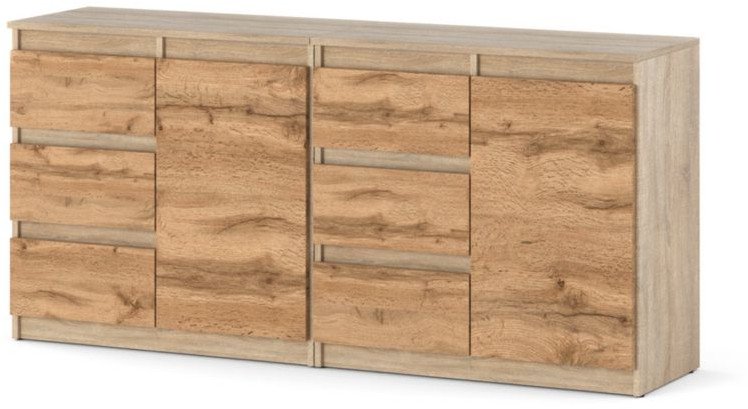 Komoda Dąb Sonoma Szafka Do Salonu 160cm Pojemne Szuflady Duży Schowek