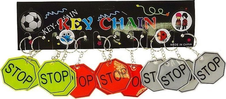 Brelok odblaskowy znak stop (12szt)