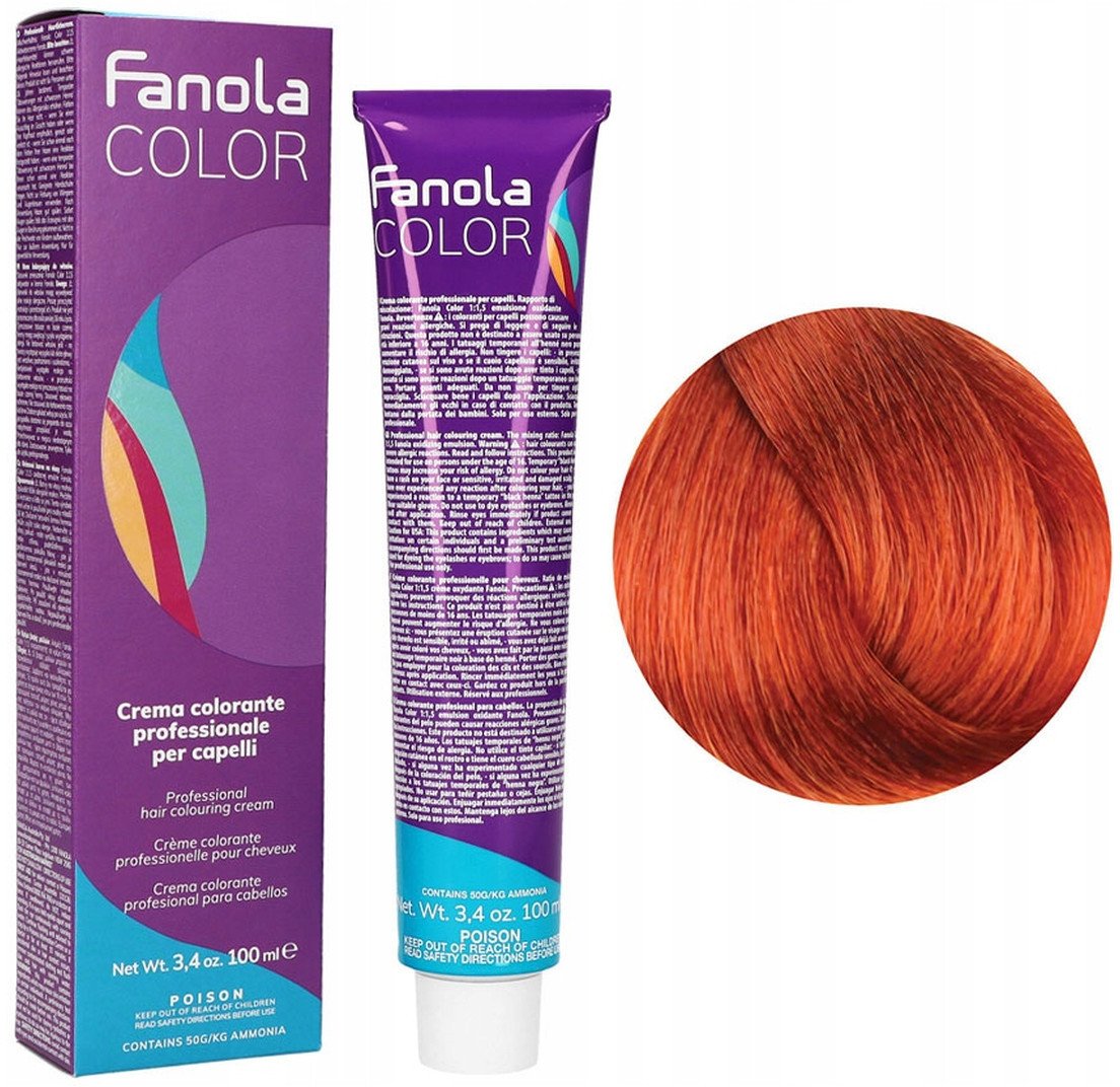 Fanola Color Krem koloryzujący Farba do włosów 100ml Light Blonde Int.Copper (8.44)