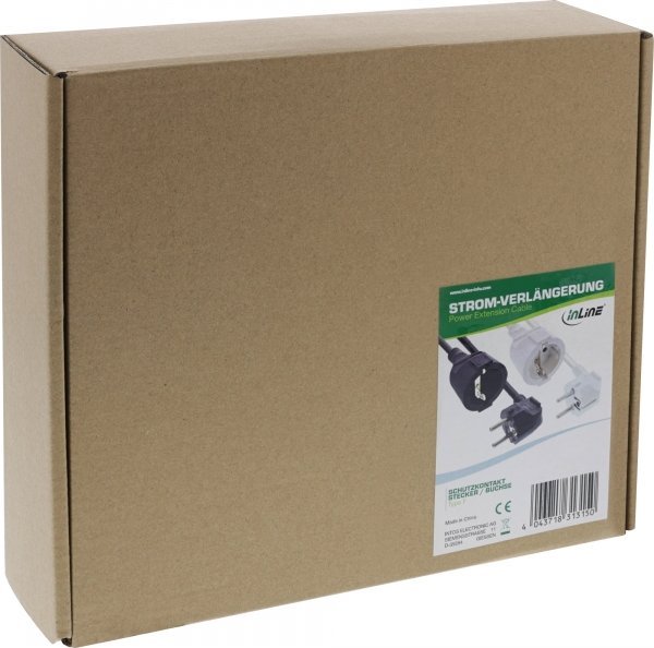 InLine InLine® Power Extension Cable angeld Type F black 15m