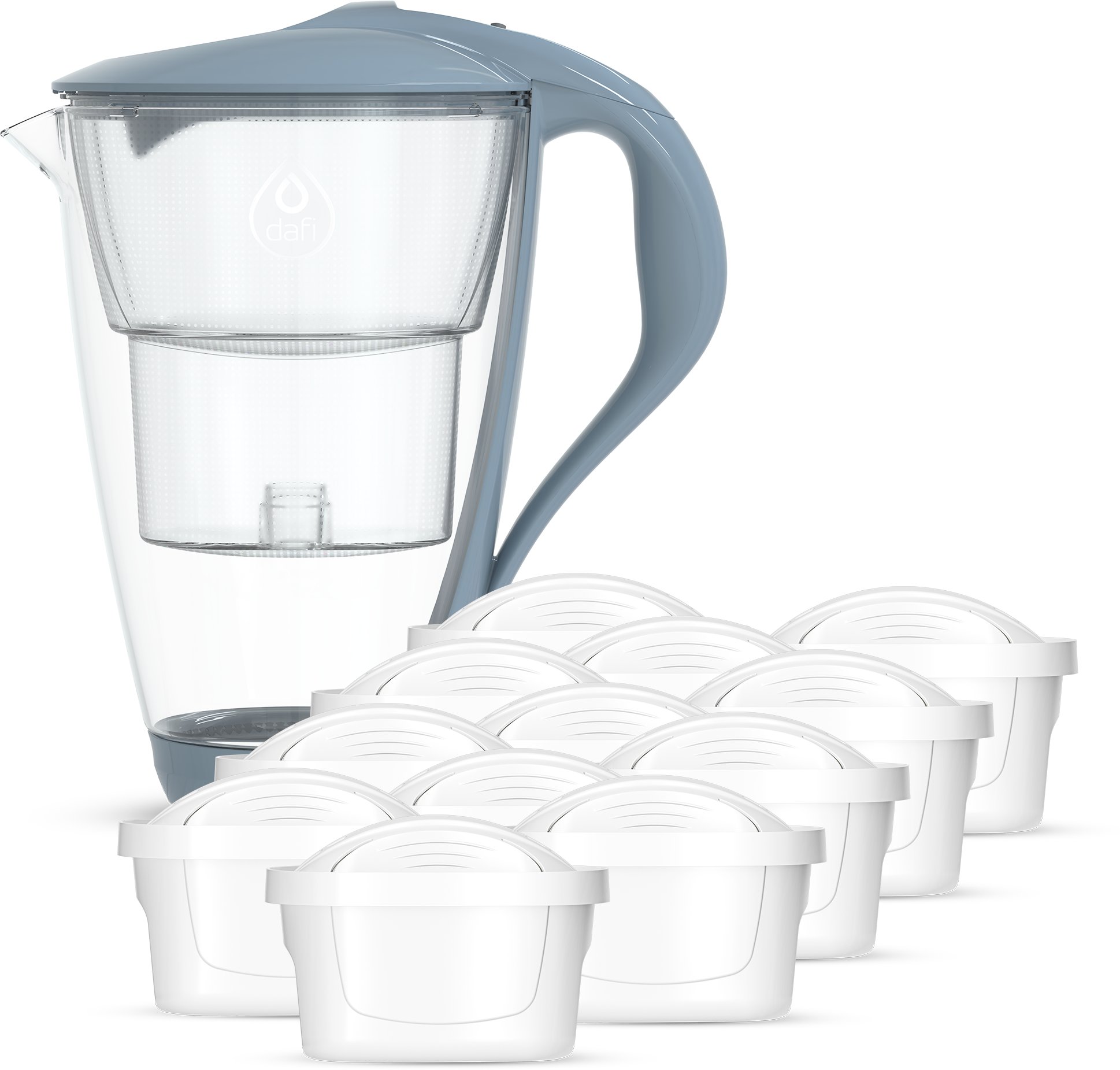 Dzbanek filtrujący Dafi Szklany dzbanek CRYSTAL LED stalowy 12xUnimax