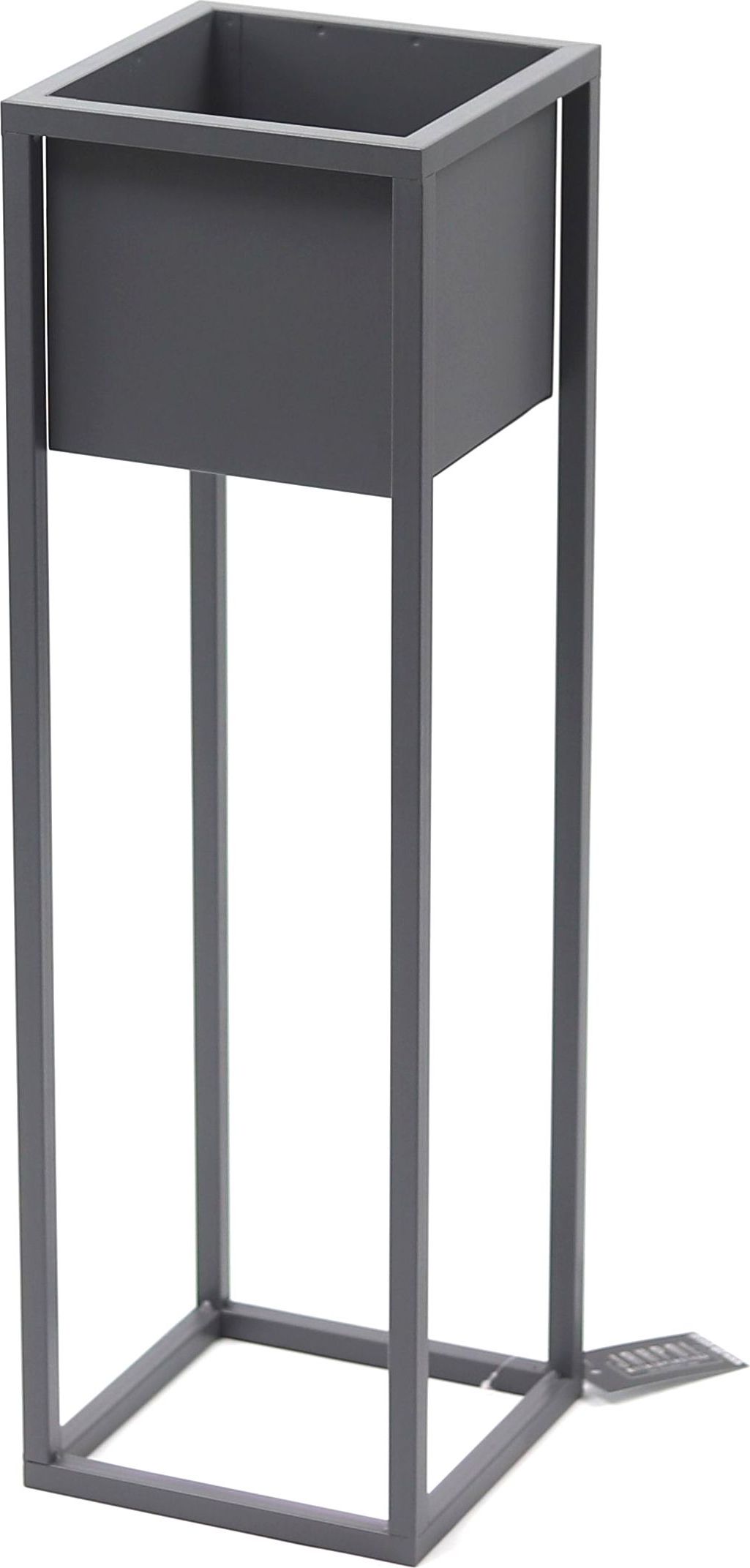 Jakpoldesign Kwietnik Metalowy Stojak CUBO 70cm szary skrzynka loft 05-02/S