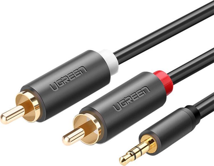Kabel Ugreen Jack 3.5mm - RCA (Cinch) x2 2m czarny (UGR510BLK)