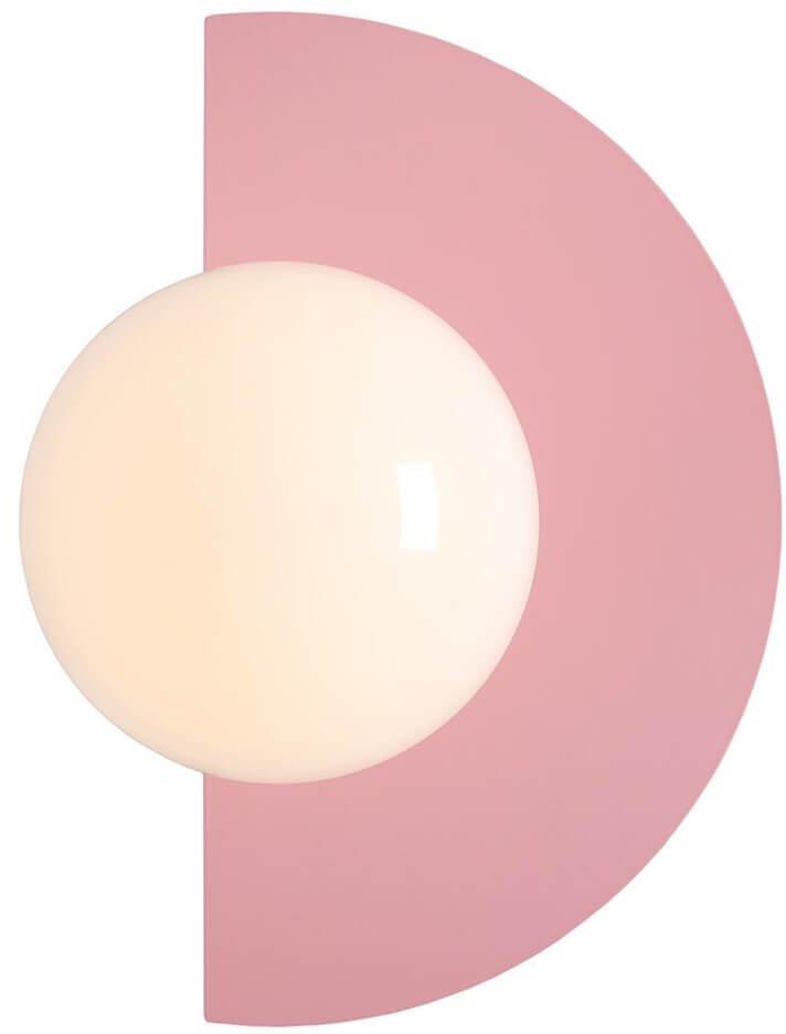 Lampa ścienna metalowa LOOP 1125C18 Aldex okrągła szklana różowa