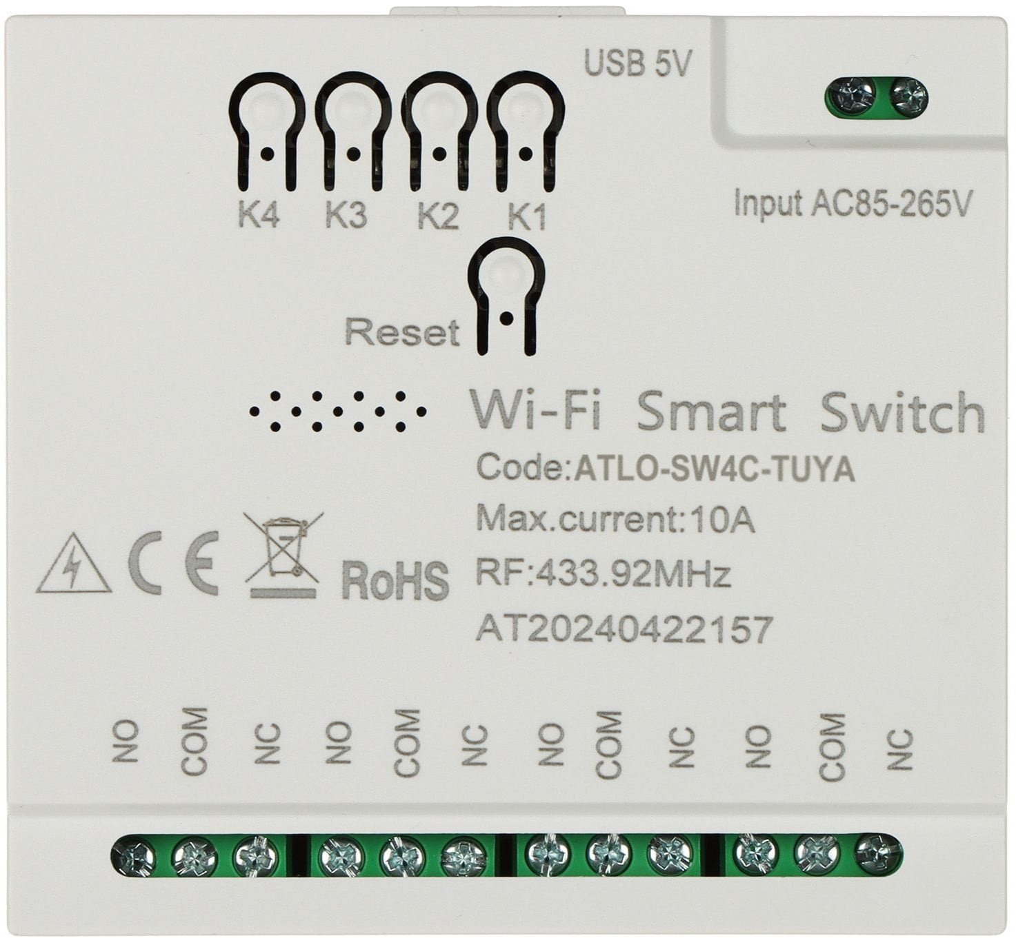 INTELIGENTNY PRZEŁĄCZNIK ATLO-SW4C-TUYA Wi-Fi, Tuya Smart