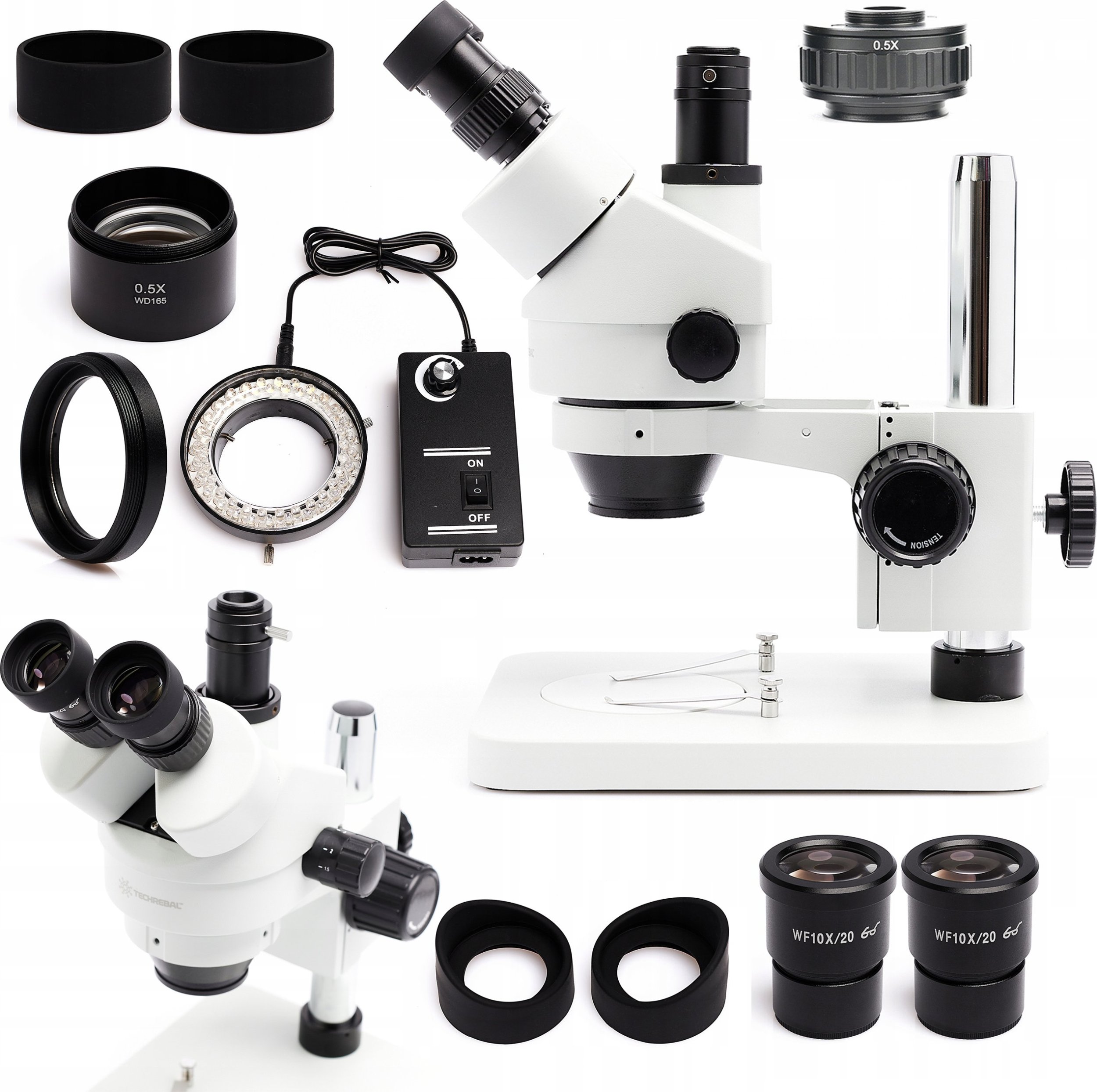 Mikroskop Stereoskopowy Trinokularowy Obiektyw 0,5X Ochronny Soczewki