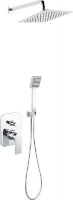 Zestaw prysznicowy Ferro Zestaw natryskowy ALGEO SQUARE podtynkowy, z baterią, chrom (BAQ7P-SET1-S)