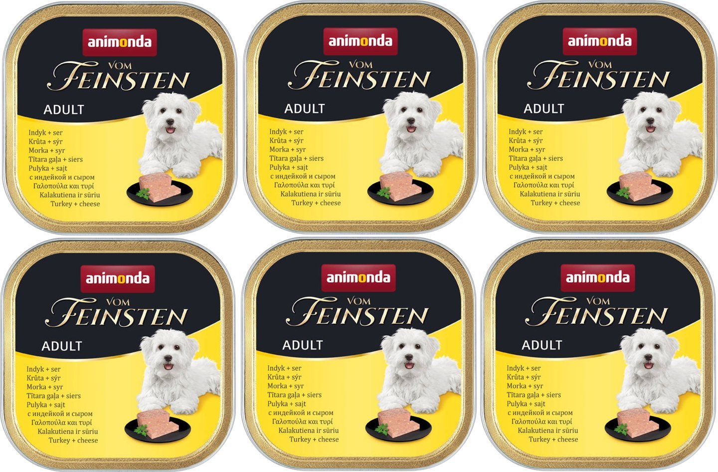 Animonda ANIMONDA Dog Vom Feinsten Adult indyk z żółtym serem 6x150g