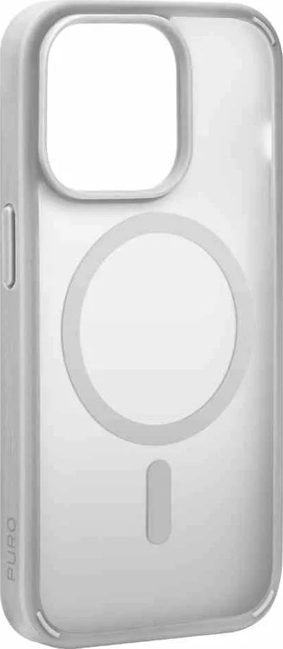 Puro Etui silikonowe Puro Gradient MagSafe do iPhone 15 Pro Max - srebrne