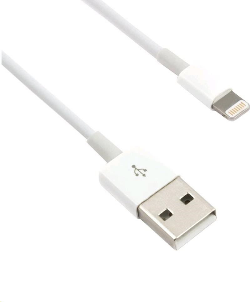 Kabel USB C-Tech USB-A - Lightning 1 m Biały (CB-APL-10W)
