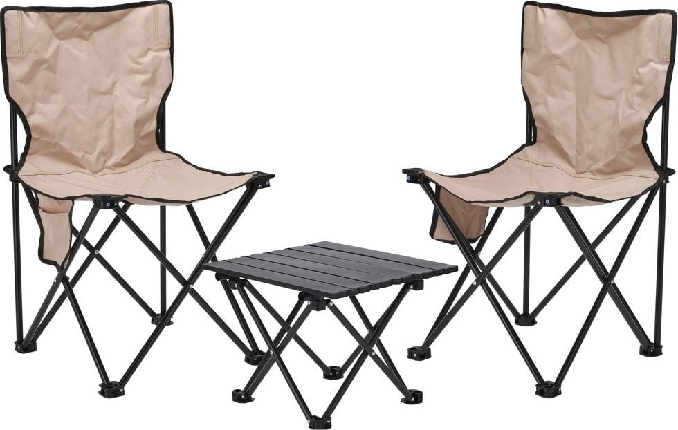 Krzesła turystyczne ze stolikiem 3 el.