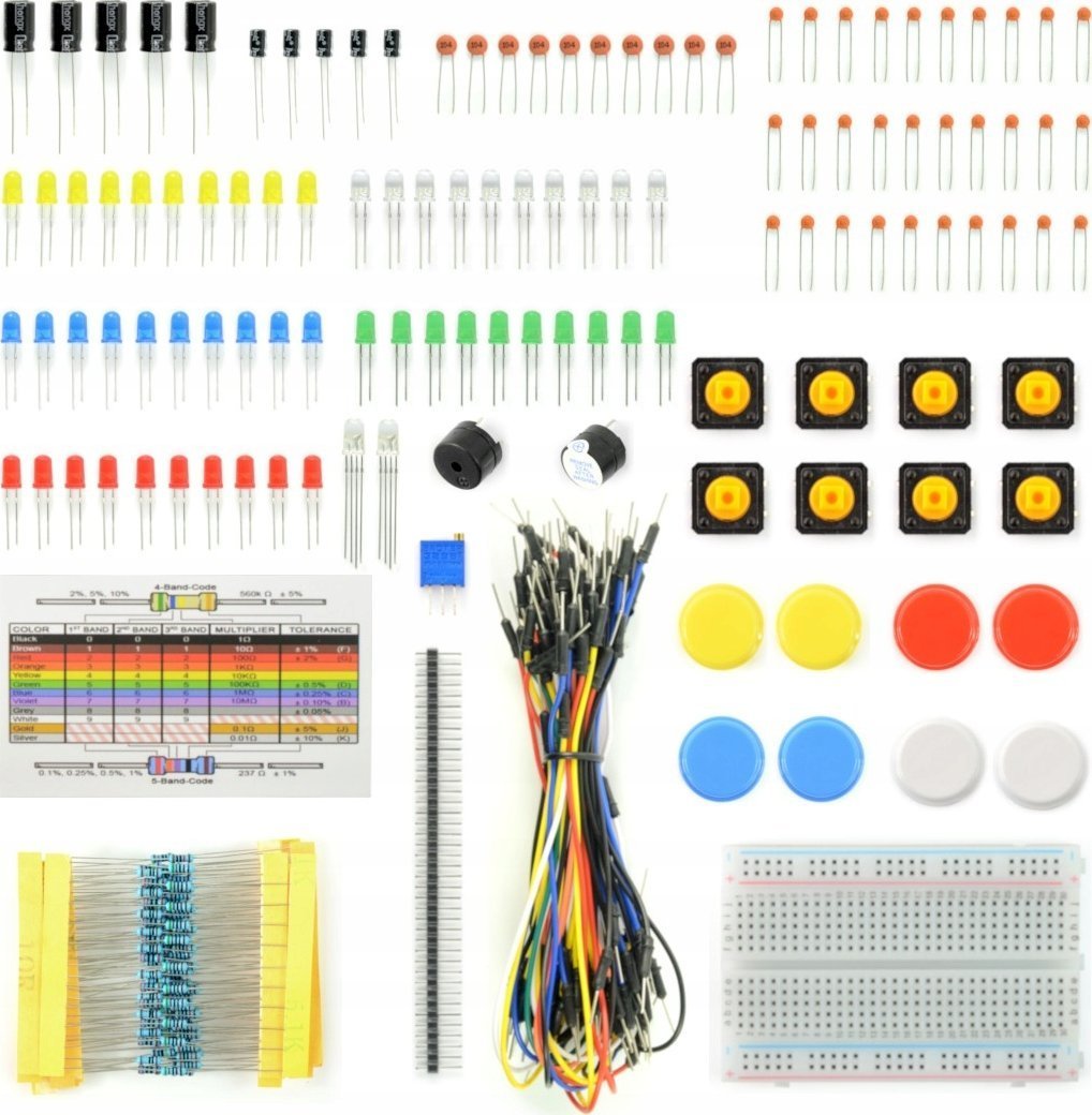 Elektronikos komponentų rinkinys AM402 + maketavimo plokštė 400 - 31 elementas